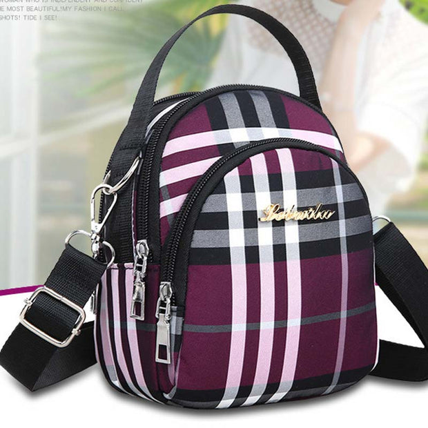 Multi-compartment Women Nylon Purse Crossbody Bag Waterproof Lightweight Handbag