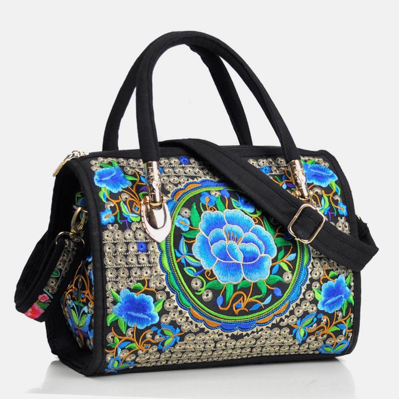 Large Capacity Multicolor Embroidered Ethnic Tote