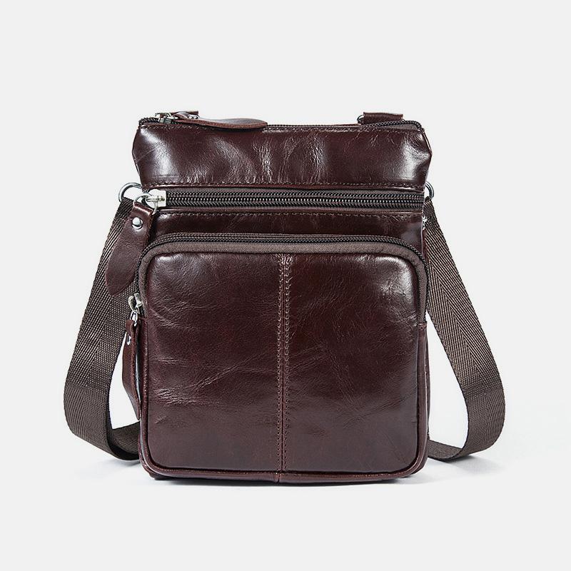 Genuine Leather Vintage Multi-function Crossbody Bag