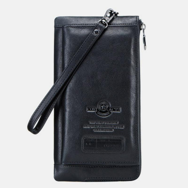 Genuine Leather Multifunction RFID Wristlet Wallet