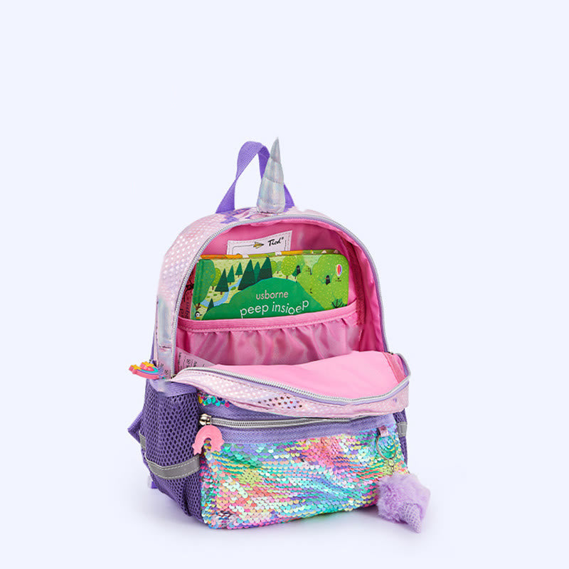 Backpack For Kindergarten Children Laser Glitter Rainbow Unicorn Small Schoolbag