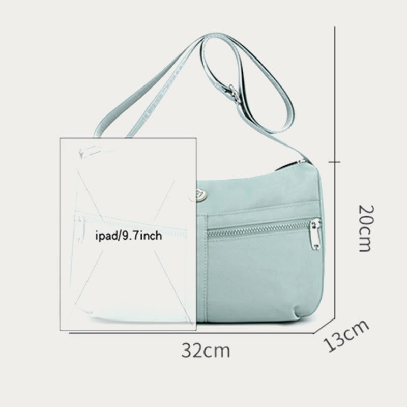 Solid Crossbody Bag For School Travel Simple Nylon Bag Purse