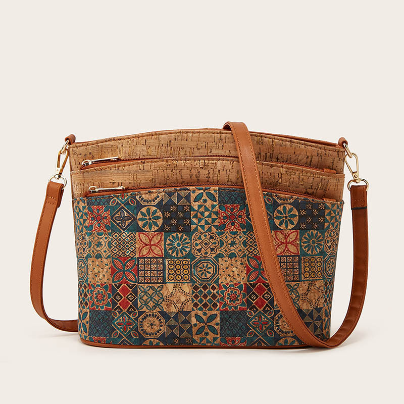 Ethnic Floral Crossbody Bag For Women Retro Shoulder Purse