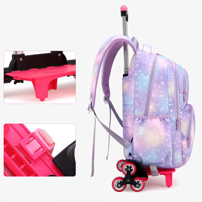 Durable Nylon School Backpack Rolling Wheel School Bag For Kids