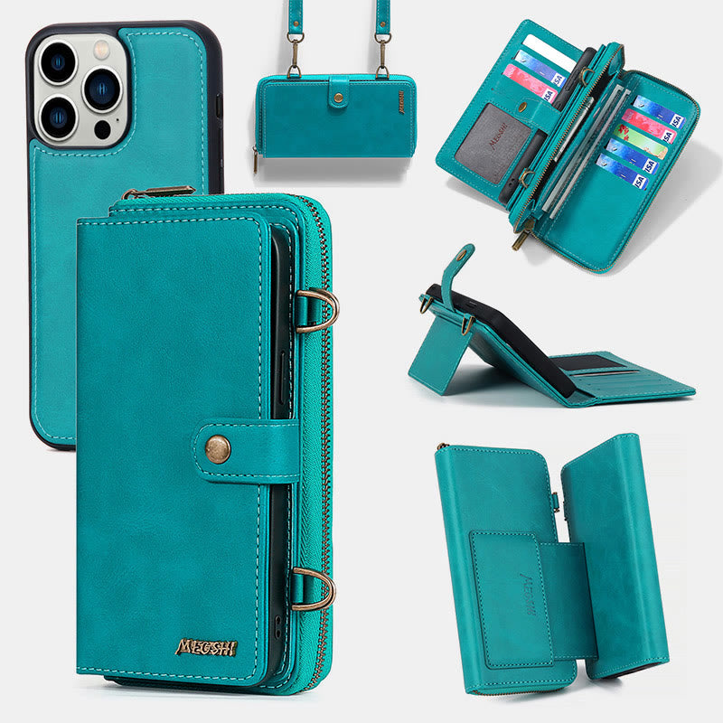 Wallet Phone Case For iPhone Crossbody Multifunctional PU Leather Wallet