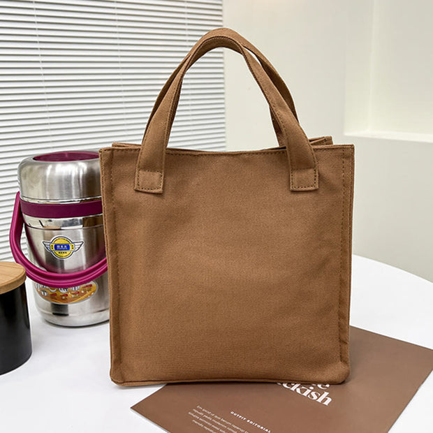 Mini Tote For Women Solid Color Simple Canvas Handbag