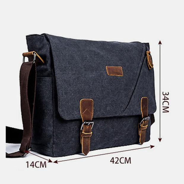 Men's Canvas Messenger Bag Retro Shoulder Crossbody Backpack Bags Purse