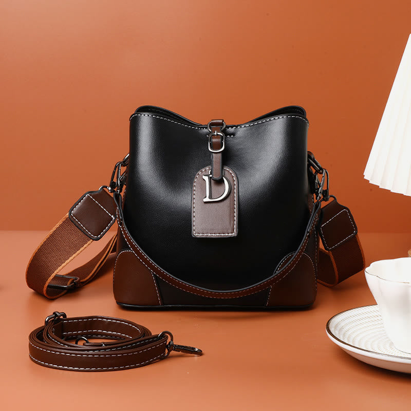 Crossbody Bag For Women Niche PU Leather Bucket Shoulder Bag