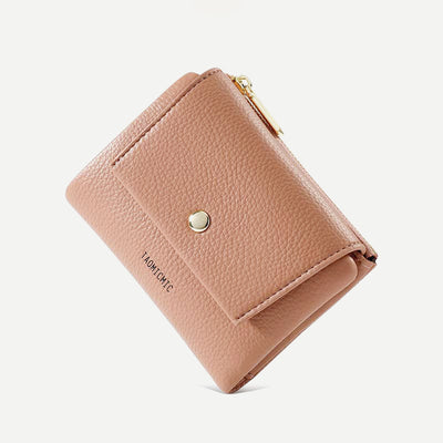 Mini Women Purse PU Bifold Short Wallet with MultIple Card Slots