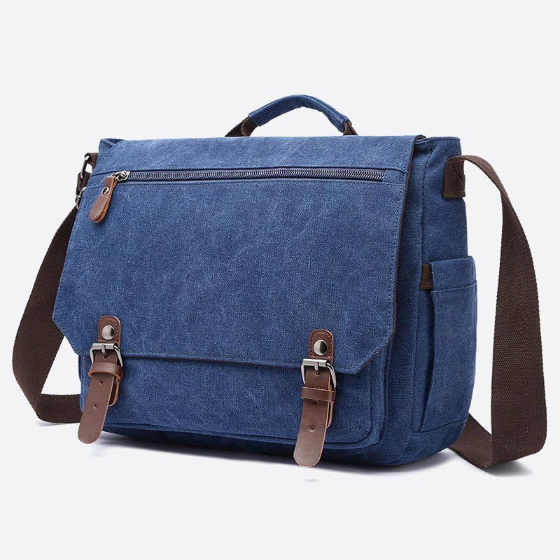 Messenger Bag for Men Portable Large Capacity Canvas Business Briefcase