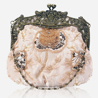 Sequin Evening Bag Flowers Embroideried Elegant Clutch For Women