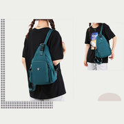 Multifunctional Sling Bag For Women Portable Waterproof Nylon Backpack