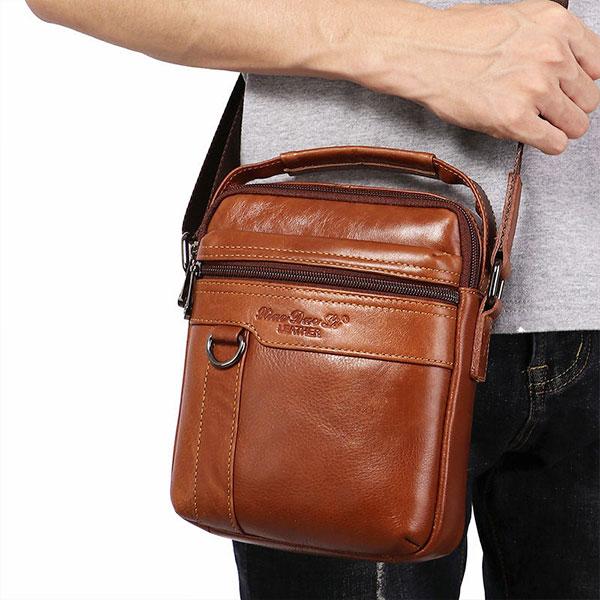 Large Capacity Retro Genuine Leather Crossbody Bag