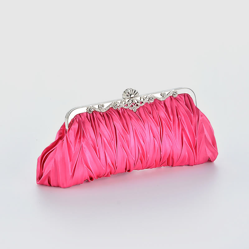 Evening Bag For Women Wedding Party Bride Pleated Chain Bag