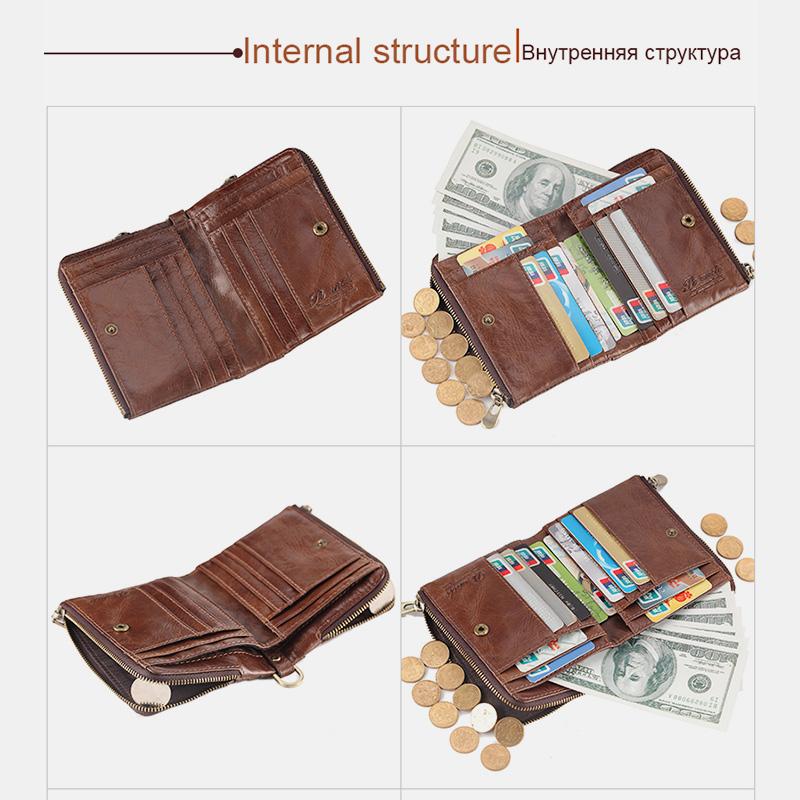 Genuine Leather RFID Multi-Slot Mini Wallet