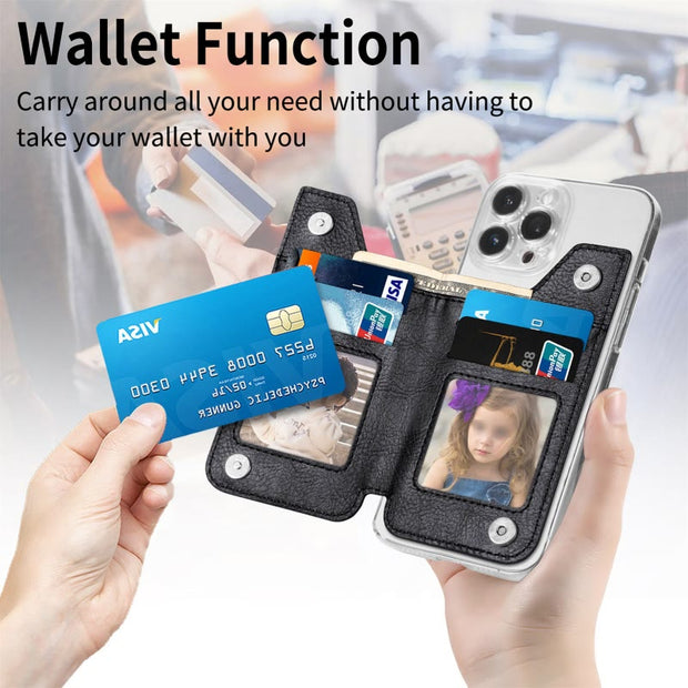 Wallet For Phone Creative Stick Clamshell Style Back Card Holder
