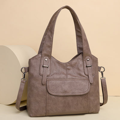 Lightweight Tote Detachable Strap Leather Underarm Bag For Women Commuter