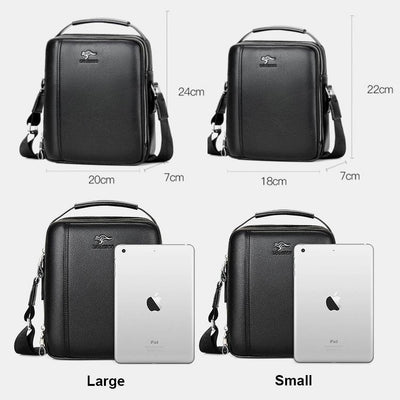 Messenger Bag for Men PU Leather Minimalist Business Crossbody Bag