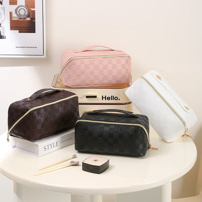 Cosmetic Bag For Women Travel Handy PU Leather Makeup Bag