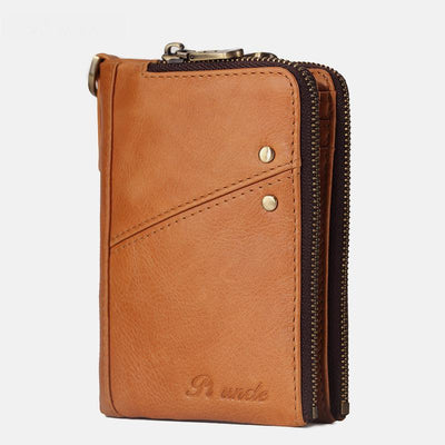 Genuine Leather RFID Multi-Slot Mini Wallet