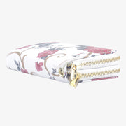 Long Floral Rose Clutch For Women Elegant Double Zipper Wallet