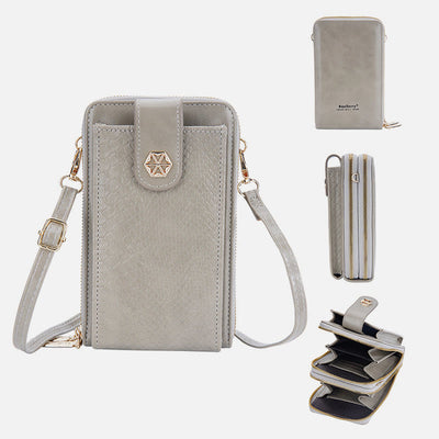 Solid Snakeskin Grain Phone Bag For Women Elegant Crossbody Wallet