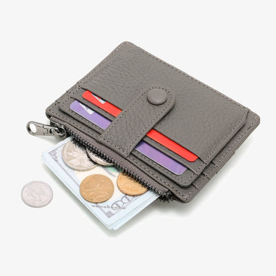 Slim Card Case Front Pocket Wallet Women Credit Card Holder with Keychain