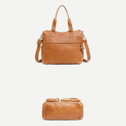 Limited Stock: Retro Faux Leather Tote Shoulder Bag with Crossbody Strap