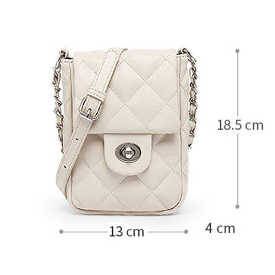 Phone Bag For Women Ringer Pattern Leather Chain Crossbody Bag