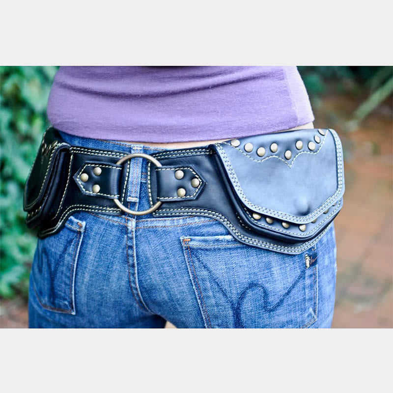 Rivet Belt Bag Women Men Medieval Punk Waist Bag