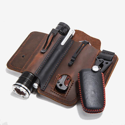 Multitool Leather Belt Sheath EDC Pocket Organizer Leatherman Sheath Pouch