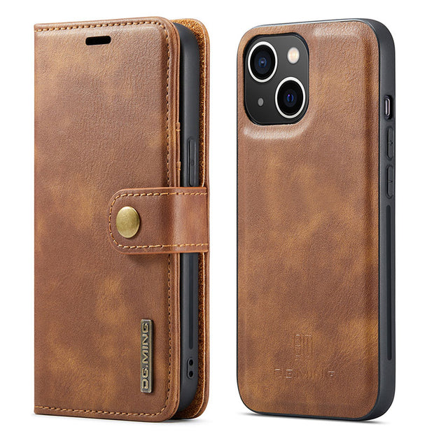 Magnetic Wallet Case for iPhone 13 Pro Max Multi Model Handmade PU Leather