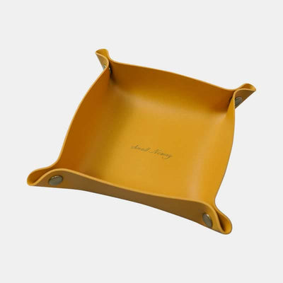 Leather Valet Tray Premium Catchall Trays Soft Foldable Table Desk Organizer