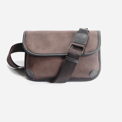 Crossbody Bag for Unisex Minimalist Square PU Leather Shoulder Bag