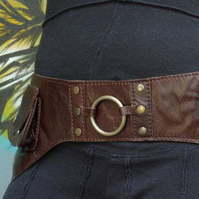 Medieval Unisex Boho Leather Utility Belt Bag Waist Bag Phone Pouch