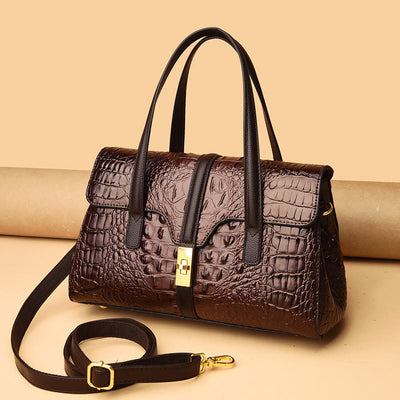 Handbags For Women Crocodile Pattern Leather Crossbody Carry Tote