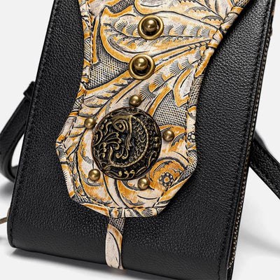 Vintage Phone Bag For Women Rivets Belt Bag Crossbody Bag