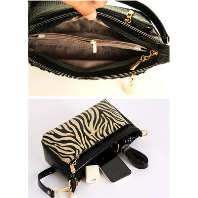 Leopard Zebra Print Underarm Bag For Women Leather Crossbody Purse