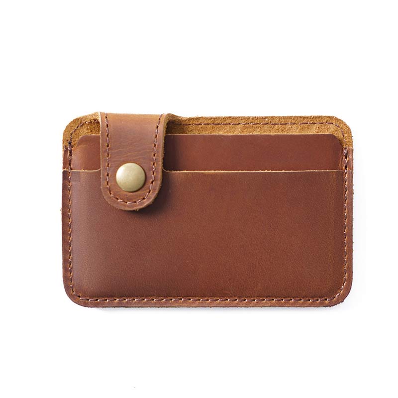 Snap Close Leather Card Holder