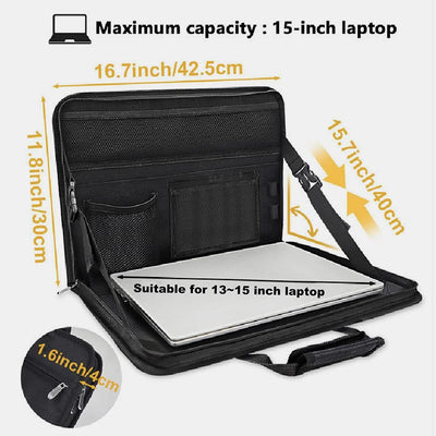 Briefcase For Business Adjustable Car Laptop Desk Oxford Folding Organizer Bag