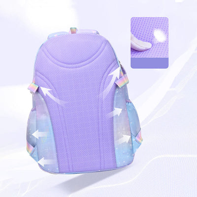 Backpack For Kids Gradient Color Lightweight Large Capacity Daily Schoolbag