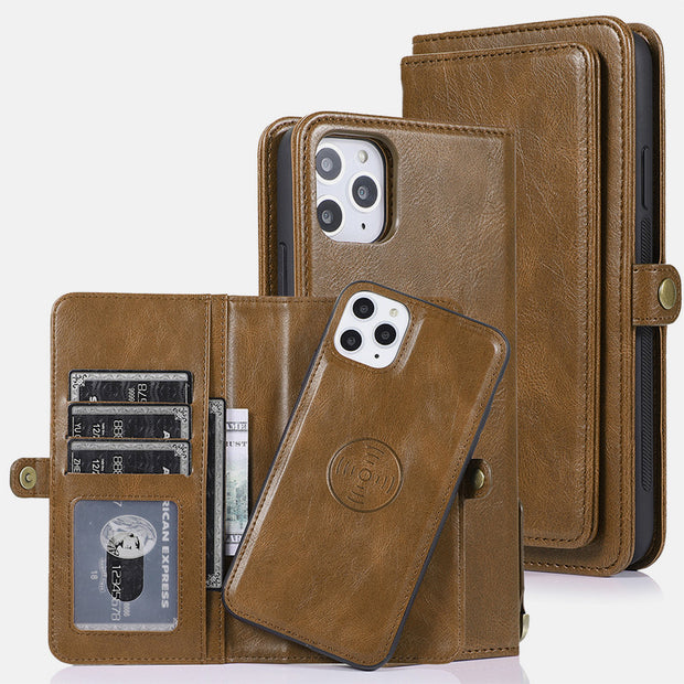 Multifunctional Leather Detachable Wallet Phone Case Magnetic Case Cover for iPhone