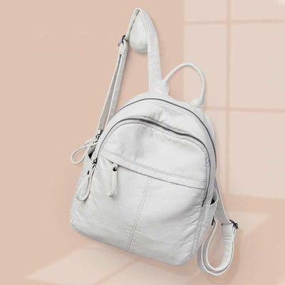 Soft Leather Backpack for Women Fashion Designer Travel Ladies Daypack