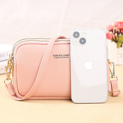 Triple Compartment Phone Bag For Women Large Space Crossbody Bag