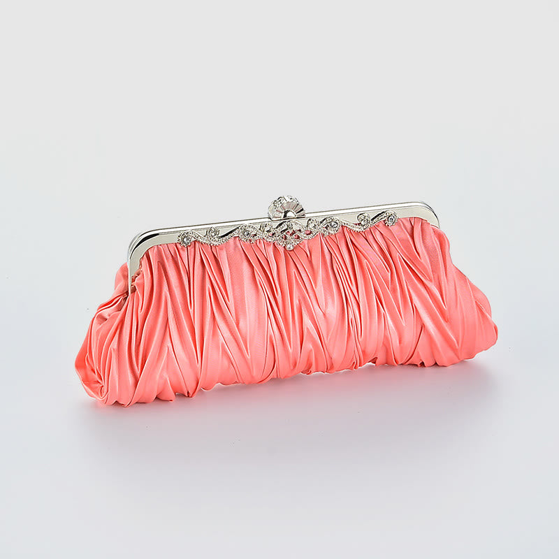 Evening Bag For Women Wedding Party Bride Pleated Chain Bag