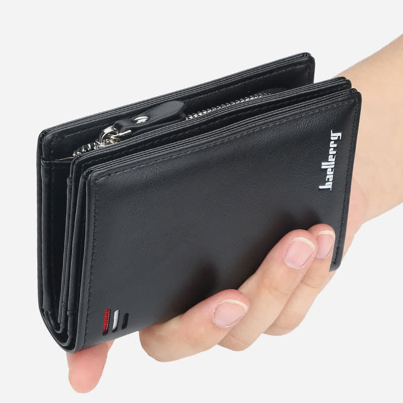 Front Pocket Wallet for Men Multi-Slot Leather Wallet with ID Window