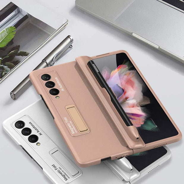 Samsung Galaxy Z Fold 3 Sturdy Phone Case With S-Pen Holder Built-in Magnetic Kickstand
