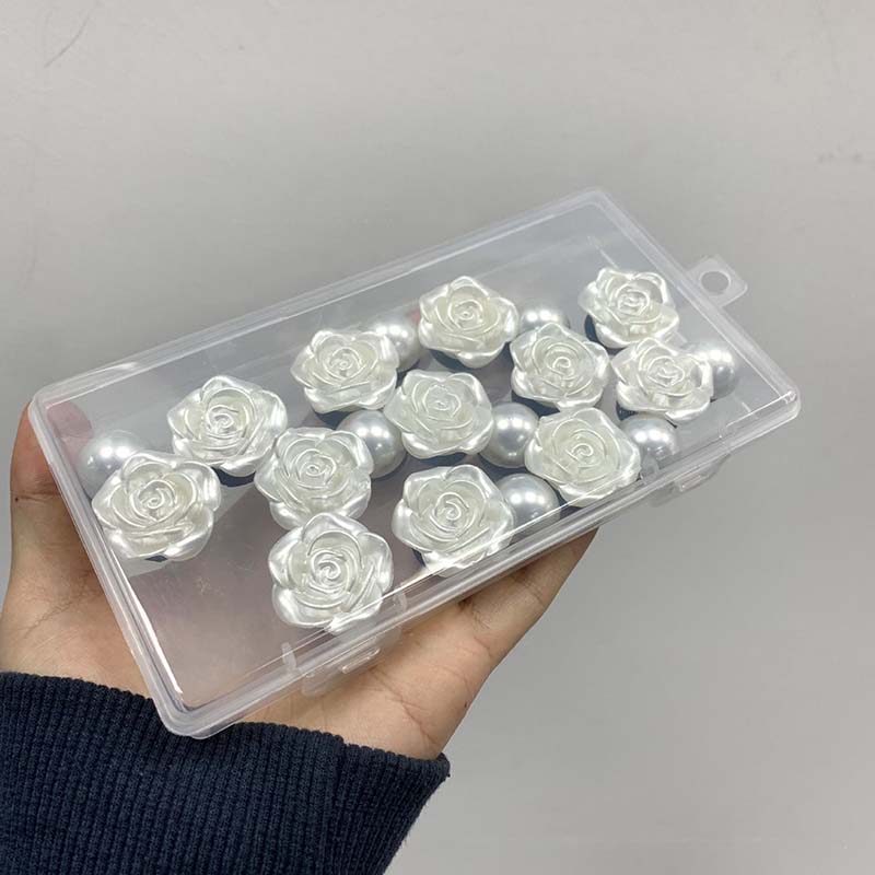 24Pcs Beach Bags Flower Charms DIY Accessories For Breathable Tote Bogg Bag