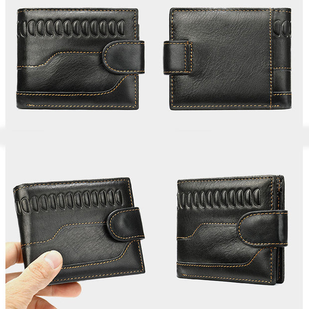 Vintage Money Clip Genuine Leather  Multi-Slot License Card Bag Wallet