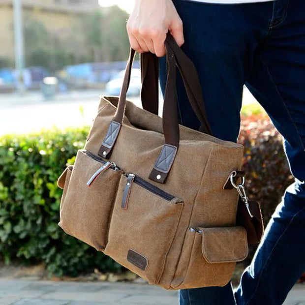 Laptop Tote Bag for Men Women Casual Canvas Work Handbag Purse